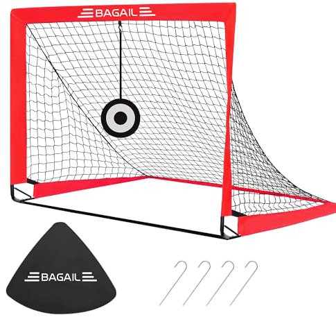 Bagail Fußballtor, Pop-up-Fußballnetz mit Zieltor, Erdnägeln und tragbarer Tragetasche, einfach zu montieren, ideal für Gartentraining und Freizeitspiele