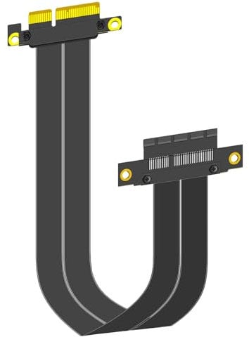 GLOTRENDS 300mm PCIe 4.0 X4 Riser Kabel für M.2, WiFi, Firewire, USB, Soundkarten, etc