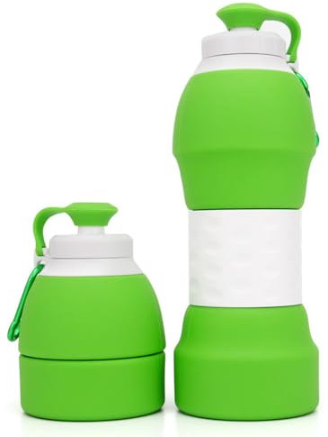MiOYOOW Bottiglia d'Acqua Pieghevole in Silicone, 580 ML Tazza per Acqua Portatile, Bicchiere Pieghevole da Viaggio per Campeggio e Escursionismo