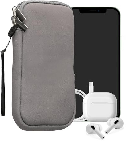 kwmobile Handytasche für Smartphones XXL - 7 - Neopren Handy Hülle Stone Dust - Handy Tasche 17,7 x 8,5 cm Innenmaße