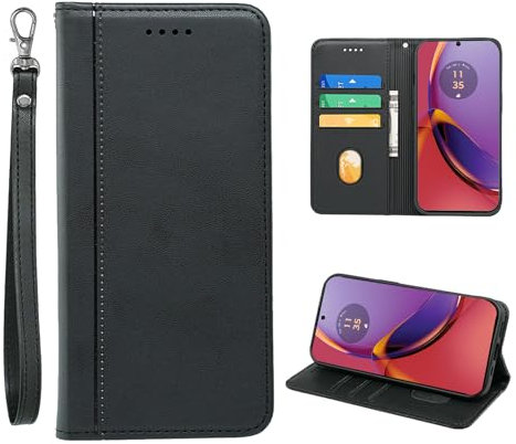 LYZXMY mobile phone case for Motorola Moto G84 5G(6.5), Premium PU Wallet Case, with stand/card holder/magnetic closure Mobile phone cover-Black