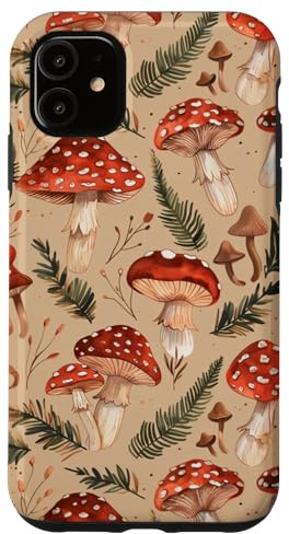 Red Fly Agaric Autumn Mushroom Fungi Nature Pattern Case for iPhone 11