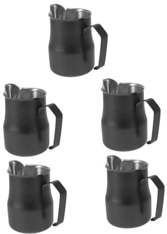 ARTIBETTER 5 Piezas Taza De Con Leche Jarra De Leche Para Cafetera Espresso Taza De Leche Jarra De Espuma Jarra De Leche Expreso Vaso Metalico Para Espumar Leche Acero Inoxidable