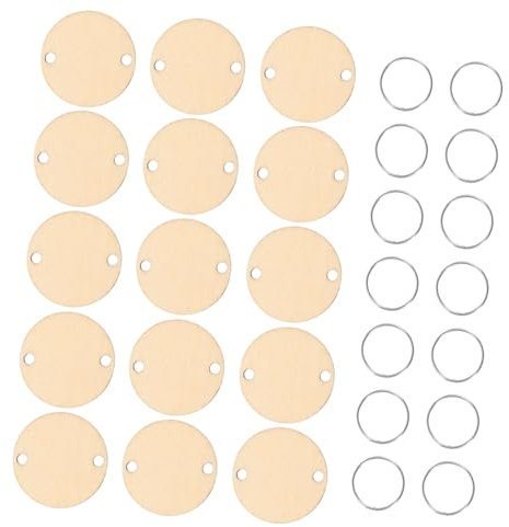 Lurrose 300 Stk Kalender-Tag hängende Tafel kalender zubehör selber machen Erinnerungstafel Kalenderscheiben decoraciones para sala de casa Hackschnitzel Holzspäne und Eisenringe Bambus