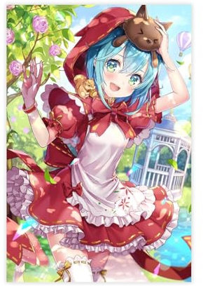 HGEIK Anime-Poster, Motiv: Mädchen Hatsune Miku, Leinwandposter, Wandkunst, Dekordruck, Bild Gemälde für Wohnzimmer, Schlafzimmer, Dekoration, 30 x 45 cm, 30 x 45 cm