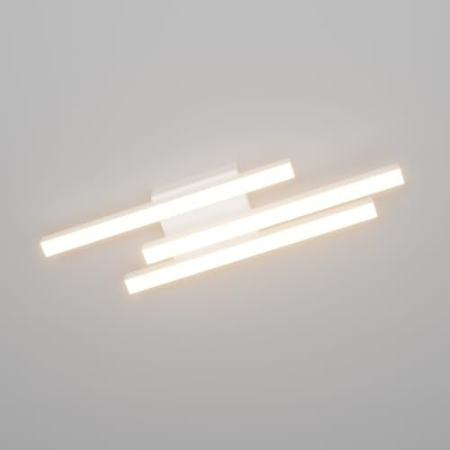 Klighten Deckenleuchte LED 20W 1720 Lumen, 3 Flammig Deckenlampe, Flurlampe Decke Modern, Leiste Deckenbeleuchtung für Schlafzimmer Flur Küche Wohnzimmer, 45 cm, Warmweiß 3000K, Schwarz
