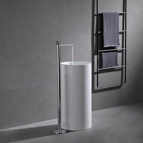 BiaoTeng Robinet pour Baignoire Ilot Mitigeur de Baignoire Ilot Laiton Chaud et Froid Pivotant à 360° Bec Robinet Salle Bain Baignoire Sur Pieds Chrome