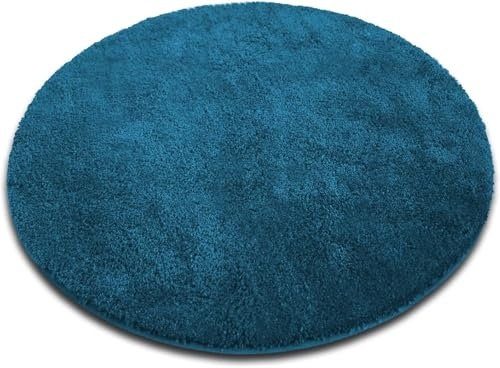 Floordirekt Badematte Sky, Badteppich in Rund, Dichtes, Flauschiges Wohlgefühl für Ihr Zuhause, Badvorleger rutschfest waschbar, schadstoffgeprüft (Petrol, 120 cm (Rund))