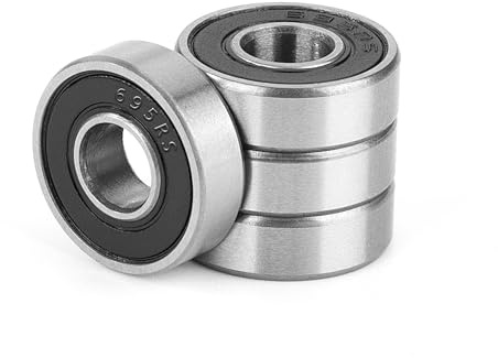 4 Stück 695-2RS Kugellager Miniatur Rillenkugellager, 5x13x4mm Skateboard Radlager mit Gummi Doppelt Abgedichtet, Chromstahl und Vorgeschmiert, für DIY, Inlineskates, Rollschuhe, Tretroller