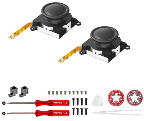 AKNES Switch JoyCon Joystick Ersatzteile - No Stick Drift, TMR Joy Con Sticks Zubehör Reparaturkit Kompatibel mit Nintendo Switch/OLED/Lite, mit Reparaturwerkzeug