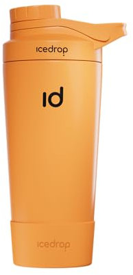 IceDrop® Thermo Shaker Edelstahl [700ml] I 100% Auslaufsicher - Fitness Shaker für 12 Stunden eiskalte Shakes & Getränke I Edelstahl Protein Shaker - Extra robust - Orange