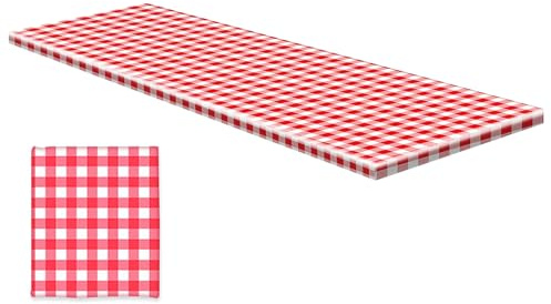 Picknick-Tischdecke Wasserdicht Rot-Weiß Kariert Leicht