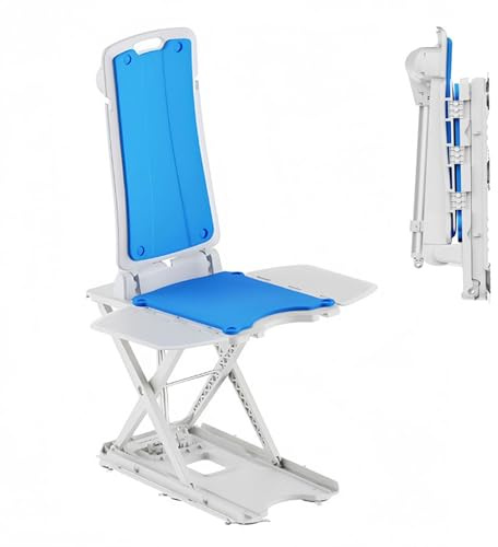 DGHKB Elektrischer Sessellift,Badewannenlift,Leichtgewichtiger Liege-Badewannenlift,Badestuhl Für Einfaches Baden,Gewichtsgrenze 300 Lbs,Leicht Zu Reinigende Mobilitätshilfe Blue
