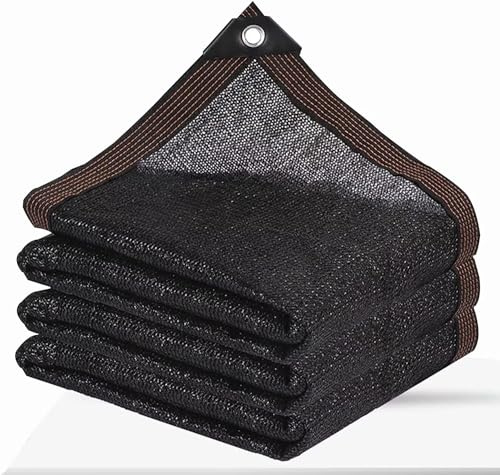 Toile d'ombrage - Maille d'ombrage pour jardin avec œillets pour protection solaire extérieure pour pergola, patio, plantes de serre, poulailler - Couverture d'ombrage noire - Taux d'ombrage 90