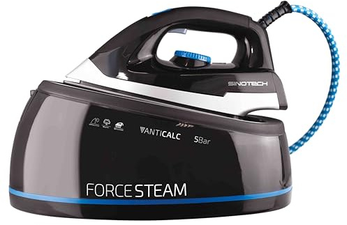 Sinotech, Ferro Da Stiro Generatore di Vapore, Piastra Ultrascorrevole in Ceramica, Ampio Serbatoio da 1,8L con Filtro Anticalcare, Pressione Pompa 5 Bar, Potenza 2000-2400 W.