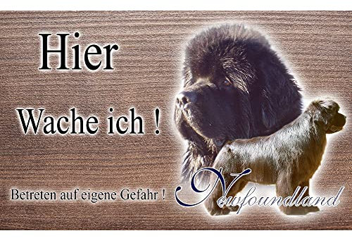Warnschild Hund oder Warnzeichen Neufundländer 20 cm