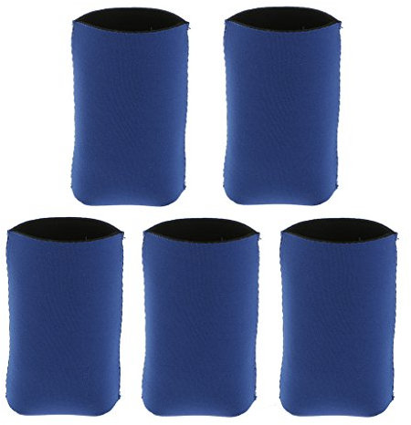 5x Neopren Kühl Bier Getränkeflasche Blechdose Hülsenhalter können Kühler - Blau, 3,94 x 4,33 Zoll