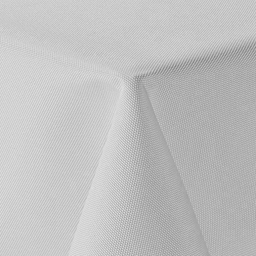 Leinen Optik Tischdecke Eckig 160x320 cm Weiss · Eckig Farbe & Größe wählbar mit Lotus Effekt - Wasserabweisend