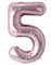 Folienballon Zahl 5 in Roségold von Trendario - XXL Riesenzahl 100cm Ballon - Helium Luftballons für Geburtstag, Partydeko, Hochzeit