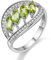 Uloveido Hochzeitstag Sterling Silber Ring, grüner Stein Frauen Ring Halo mit natürlichen Peridot für Weihnachten Schmuck Geschenk FJ110