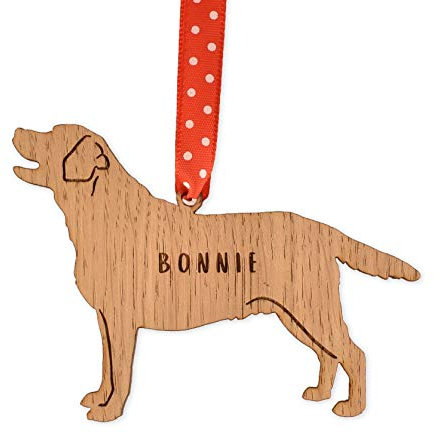 Personalised Labrador dog shaped bauble | christmas tree decorations | present for pet keepsake ornament