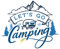Samunshi® Let's Go Camping Schriftzug Aufkleber Sticker Autoaufkleber Scheibenaufkleber Motorradaufkleber - 25x21cm hellblau