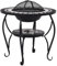 vidaXL Tavolo con Braciere a Mosaico Robusto a 4 Gambe con Griglia Stufa per Esterni Barbecue Nero e Bianco 68 cm in Ceramica Telaio in Acciaio