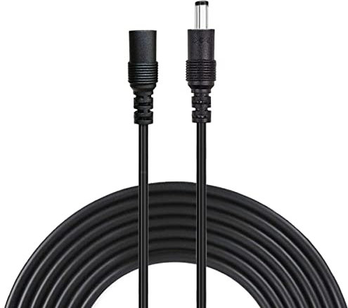 AsanWise 1m DC Power Extension Cable, 2.1mm x 5.5mm DC 12V Power Male to Female Cord, for Power Adapter, 12V CCTV Wireless IP Camera, Monitors, DVR Standalone, LED Strip, Black