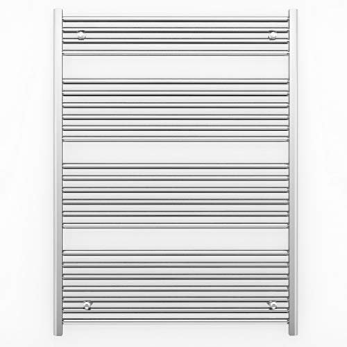 Myhomeware 800mm Wide Flat Chrome Electric Pre-Filled Heated Towel Rail Radiator For Bathroom Designer UK (800mm x 1200mm (h))