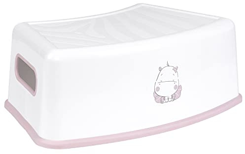 KikkaBoo Kindertreppenhocker Hippo, Basis und rutschfeste Oberfläche, Griffraum, 12 + Monate, Rosa