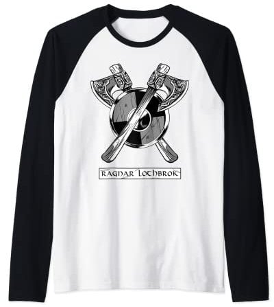 Viking Ragnar Lothbrok - Viking Axes - Norse Hero - Axe Raglan Baseball Tee