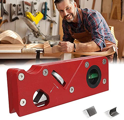 Holzbearbeitung 45 Grad abgeschrägte Kante Eckhobel DIY Handwerkzeug Holzhobel Holzbearbeitung Schulter Eckhobel Holzwerk Ecken Schreinerkanten Glätten Manuelles Abflachen Werkzeug (Rot Anfasen Hobel)