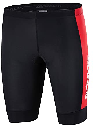 Airtracks Herren Funktions Fahrradhose Kurz Pro Line - Radhose - Kurze Radleshose - 3D Coolmax Sitzpolster - Atmungsaktiv - Reflektoren