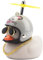 wonuu Gummiente Spielzeug Auto Dekoration Ornamente Ente Auto Armaturenbrett Dekorationen Coole Brille Ente mit Propeller Helm (Grau-Maus)