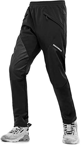 ROCKBROS Winter Laufhose Fahrradhose Herren Lange Radlerhose Skihose Warm Fleece M-4XL
