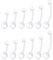 QWALIT 14G Schwangerschafts-Bauchnabelringe, Mutterschafts-Nabelringe, 38 mm, für Frauen, baumelnd, flexibel, Bioplast, Nave Piercing, Stab, transparent, 32 mm, 36 mm, 38 mm, Kunststoff, Kunststoff