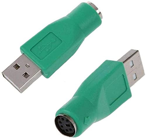 Generic 2 pezzi PS/2 maschio a USB femmina adattatore di ricambio PS/2 a USB convertitore per tastiera verde, design pratico e durevole
