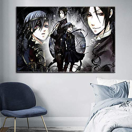 Puzzle 1000 Teile Black Butler Japanische Anime Malerei Kunst Bild Puzzle 1000 Teile Erwachsene Great Holiday Leisure , Interaktive Familienspiele(38X26cm)