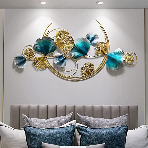 TROONZ 3D Wanddeko Metall, Extravagante Kreative Ginkgo Leaf Large Dekorativ Wandbild Metallbild Metallwanddekoration Kunst Wandskulpturen Wohnkultur