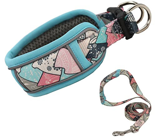 Hundehalsband Mit Leine, Nylon Reflektierend Atmungsaktiv Einstellbar, Welpenhalsband, Hundeleine Für Kleine Hunde Leicht Verstellbar Mit Gepolstert-S