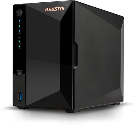 Asustor Drivestor 2 Pro Gen2 AS3302T v2, 2 Bay NAS Gehäuse Netzwerkspeicher, 1.7GHz Quad-Core, 2.5GbE Port, 2GB RAM DDR4, Network Attached Storage für Cloud Speicher (Diskless)