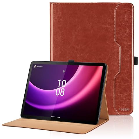 Funda para Lenovo Tab P11 2ª Gen 11.5 2023 (TB350FU/TB350XU), Carcasa PU Leather Ángulos Ajustables Tablet Case con Supporto Funzione y Pocket, Auto Reposo/Activación, Marrón