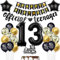Offizielle Teenager 13. Geburtstag Dekoration Jungen Mädchen, Luftballon 13. Geburtstag Mädchen Teenager Schwarz Gold Geburtstagsdeko 13 jahre Mädchen ballon deko 13. Geburtstag Mädchen Teenager