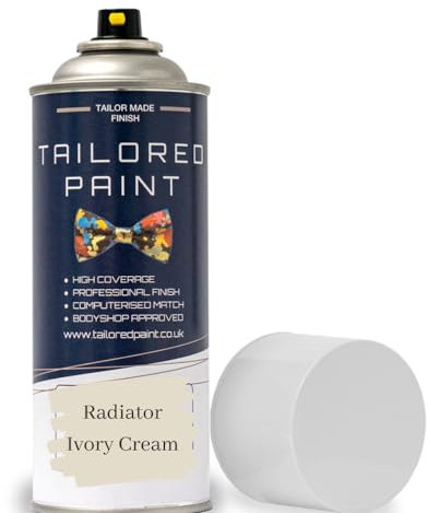 Tailored Paint Premium Radiator Aerosol Spray Paint Heat Resistant To 100ºC - Quick Air Dry No Primer Needed (Matt, Ivory Cream)