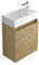 Alpenberger Waschbecken mit Unterschrank 45 cm | Badezimmermöbel Set | Kleines Waschbecken Gäste WC | Waschtisch Set | Unterschrank Bad Waschbeckenunterschrank Eiche Natur