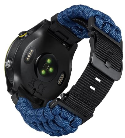 BINLUN Kompatibel mit Garmin Armband 20mm 22mm 26mm, Geflochtene Paracord Nylon Armbänder Passt für Quickfit Militär Sports Ersatzarmband für Forerunner/für Instinct/für Fenix/für Descent Herren