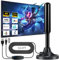 Vtkp HD TV Aerial-Portable Indoor TV Aerial with Magnetic Base,360° Reception High Gain Digital TV Antenna,9.8ft Coaxial cable,for 4K/1080P/VHF/UHF/All TV