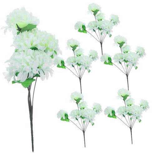 HOMOCONO Künstliche Friedhofs-chrysanthemen Für Draußen Simulations-chrysanthemen Aus Plastik Blumen-friedhofs-Dekoration Für Gräber Robuste Kunstblumen Für Friedhöfe
