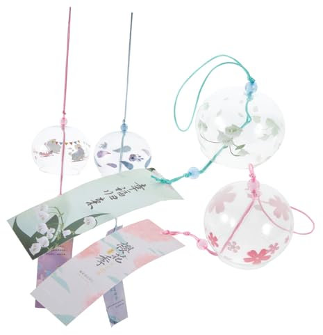 Parliky 4pièces Carillons Verre pour Voiture Pendentifs Verre Décoratifs pour Intérieur Et Extérieur Compris Motifs De Chat Fleurs De Muguet Et Plus
