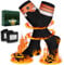 Powate Beheizbare Socken, Beheizte Socken Herren Damen mit 7,4V 6000mAh mit Akku Beheizte Socken, 3 Einstellbarer Temperatur, Skihandschuhe Für Winter Skifahren, Motorrad, Radfahren, Wandern,Orange,L